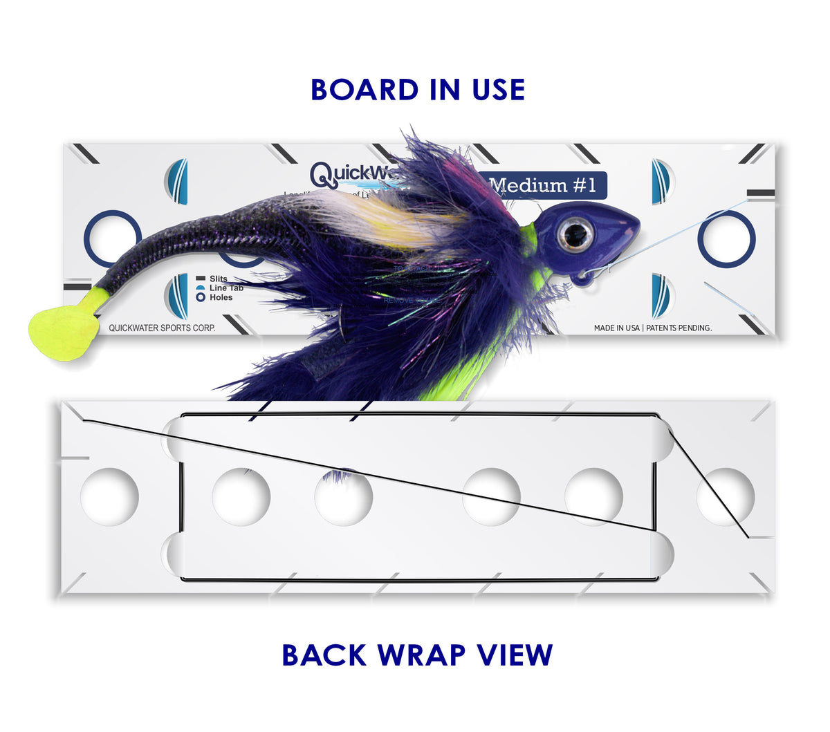 Medium #1 Leader-line Storage Board - www.quickwaterfishing.com